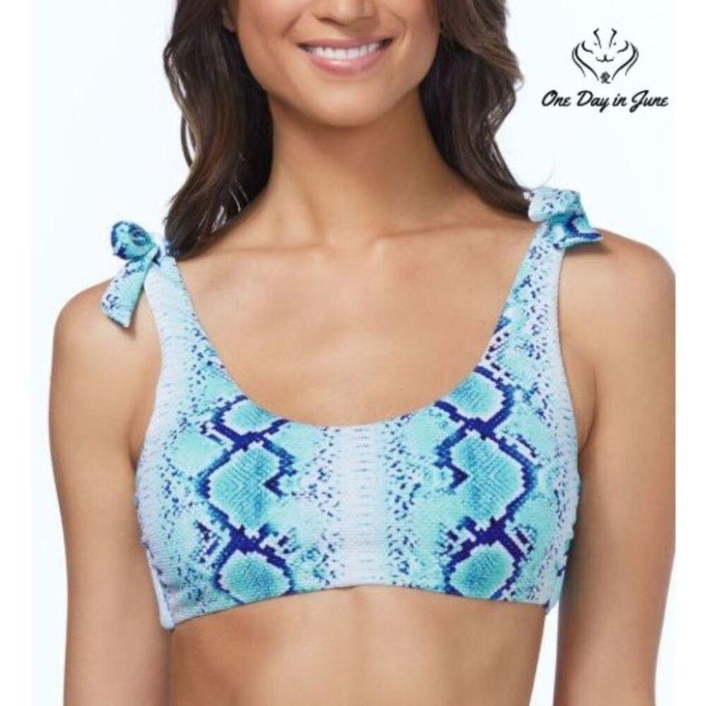 Ambrielle Textured Animal Bralette Bikini Top Size XL